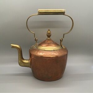 Vintage Copper and Brass Teapot / Kettle